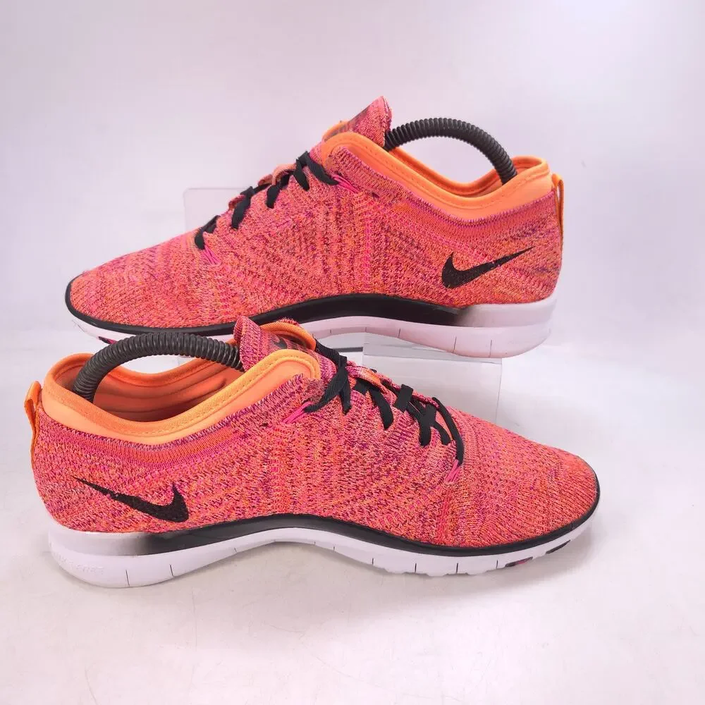 Nike Free TR Flyknit Athletic Running Shoe Womens Size 8.5 718785-800 Pink